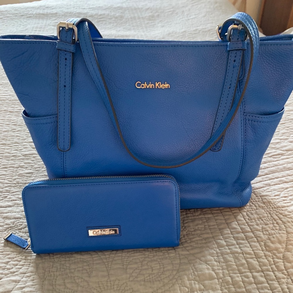Leather purse and wallet combo